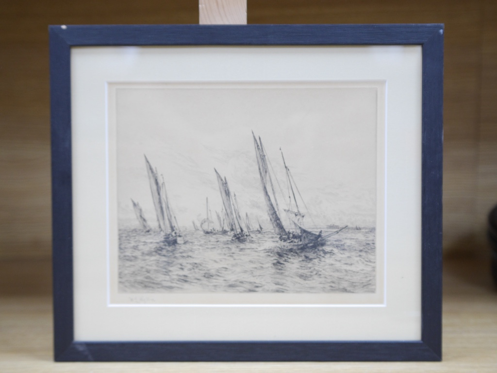 William Lionel Wyllie RI, ROI RSMA, Wapping Group of Artists (1851-1931), etching, ‘The Fishing Fleet’, signed in pencil, 21 x 26cm. Condition - fair